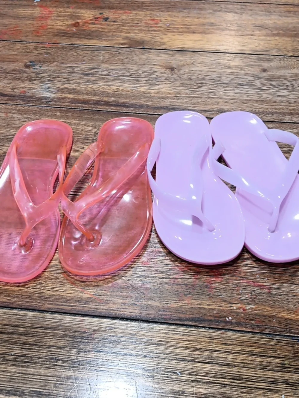 wonder nation Pink and Light Purple Jelly Flip Flops For Girls